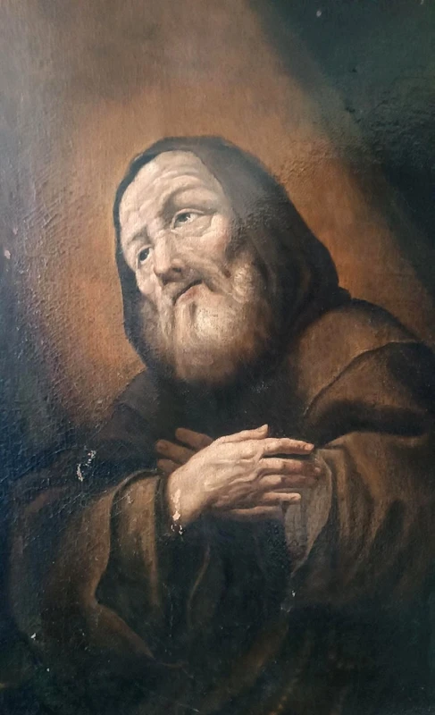Dipinto antico olio su tela -San Francesco Di Paola -Antonio Cifrondi ( 1656-1730 )