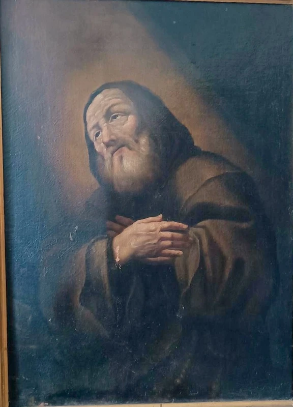 Dipinto antico olio su tela -San Francesco Di Paola -Antonio Cifrondi ( 1656-1730 )