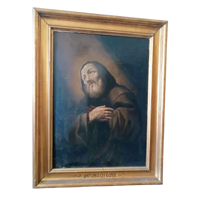 Dipinto antico olio su tela -San Francesco Di Paola -Antonio Cifrondi ( 1656-1730 )