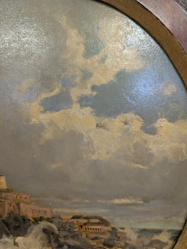 View of lighthouse with stormy sea, Enrico Agazzi