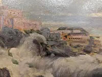 View of lighthouse with stormy sea, Enrico Agazzi