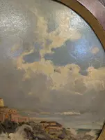 View of lighthouse with stormy sea, Enrico Agazzi