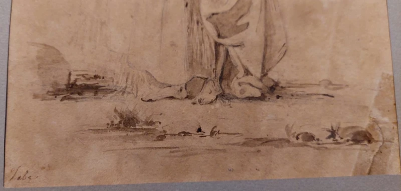 Giuseppe Angelelli  1803-1844. disegno a china su carta , reca la scritta : Studio donne Egitto