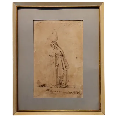 Giuseppe Angelelli  1803-1844. disegno a china su carta , reca la scritta : Studio donne Egitto