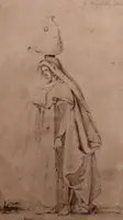 Giuseppe Angelelli  1803-1844. disegno a china su carta , reca la scritta : Studio donne Egitto