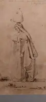 Giuseppe Angelelli  1803-1844. disegno a china su carta , reca la scritta : Studio donne Egitto