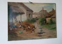 Opera originale del pittore Edmond Van Coppenolle (1846-1914)- Olio su tela