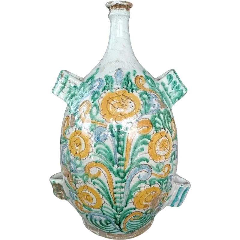 FIASCA  ANTICA IN  MAIOLICA  XVII SECOLO ITALIA MERIDIONALE0