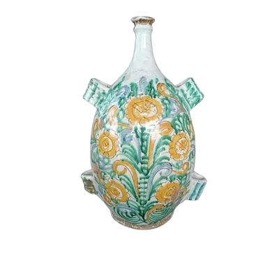 ANTIQUE MAJOLICA FLASK XVII CENTURY SOUTHERN ITALY0