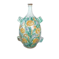 FLACON ANTIQUE EN MAJOLIQUE XVIIIE SIÈCLE ITALIE DU SUD0