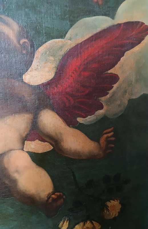 Large antique oil on canvas painting Venetian school 17th century