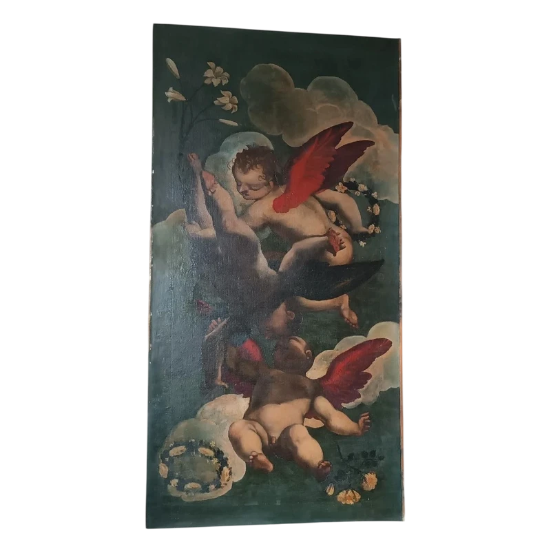 Large antique oil on canvas painting Venetian school 17th century