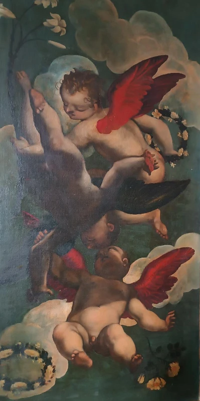 Large antique oil on canvas painting Venetian school 17th century