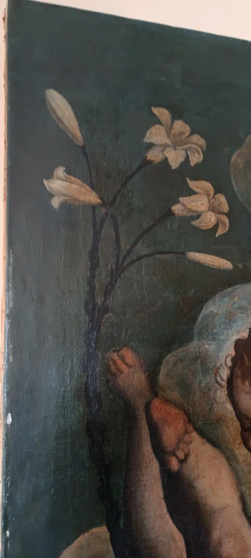 Large antique oil on canvas painting Venetian school 17th century