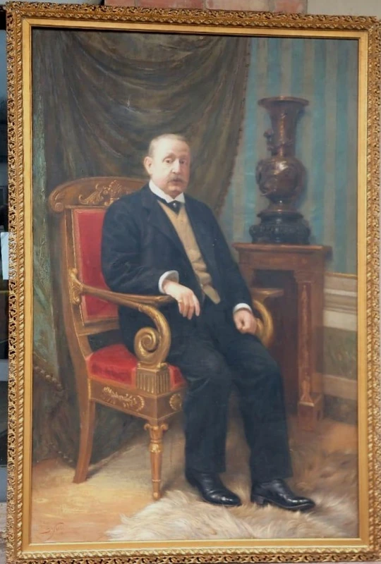 Grande dipinto olio su tela datato e firmato -SILVIO NELLI (1872-1921) -H.216 CM