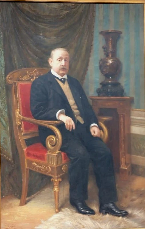 Grande dipinto olio su tela datato e firmato -SILVIO NELLI (1872-1921) -H.216 CM