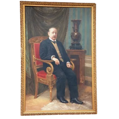 Grande huile sur toile datée et signée -SILVIO NELLI (1872-1921) -H.216 CM