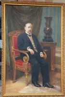 Grande dipinto olio su tela datato e firmato -SILVIO NELLI (1872-1921) -H.216 CM