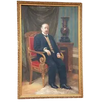 Grande dipinto olio su tela datato e firmato -SILVIO NELLI (1872-1921) -H.216 CM