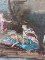 Gouache Luigi XV scena rococò XVIII secolo