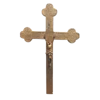 Antico Cristo Intagliato In Legno Dorato XVIII secolo Crocifisso