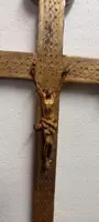 Antico Cristo Intagliato In Legno Dorato XVIII secolo Crocifisso