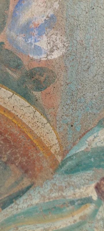 ALLEGORIA GRANDE PANNELLO DIPINTO TEMPERA SU TELA DECORATIVO 170X80 CM