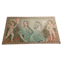 ALLEGORIA GRANDE PANNELLO DIPINTO TEMPERA SU TELA DECORATIVO 170X80 CM