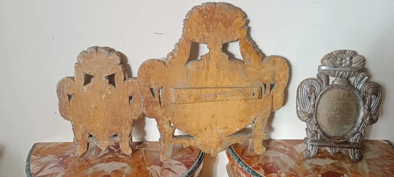 Trittico carteglorie , cornici XVIII secolo