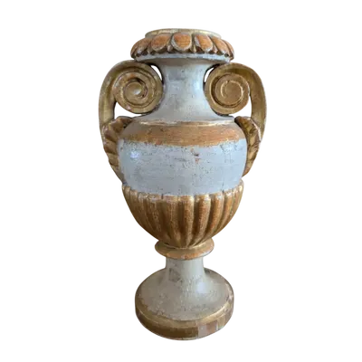 Carved and Gilded Wooden Vase Candlestick