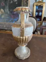 Carved and Gilded Wooden Vase Candlestick