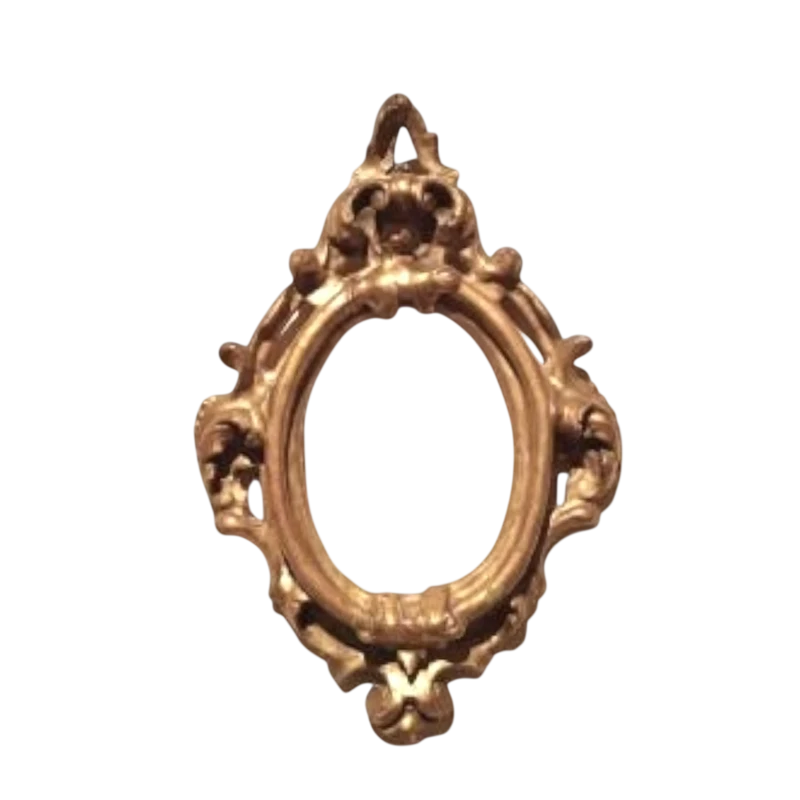 Cornice antica ovale dorata e intagliata Luigi XIV -Toscana XVII secolo