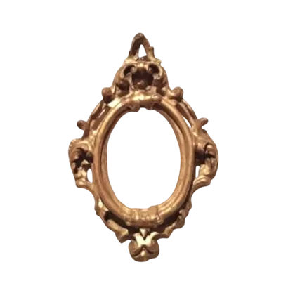 Cornice antica ovale dorata e intagliata Luigi XIV -Toscana XVII secolo