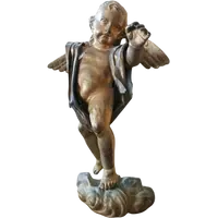 Antique gilt bronze sculpture,baroque,winged putto