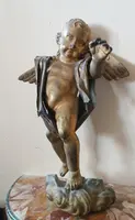 Antica scultura bronzo dorato,barocco,putto alato