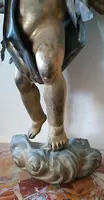 Antica scultura bronzo dorato,barocco,putto alato