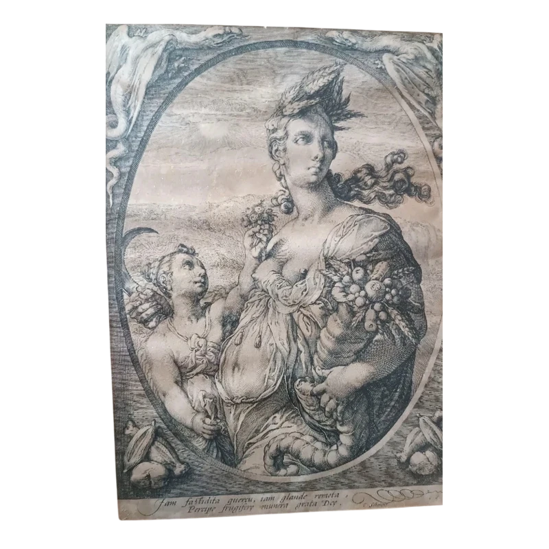 burin engraving .Ceres -Hendrik Goltzius (1558-1617) CERES