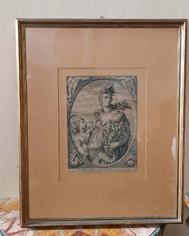 burin engraving .Ceres -Hendrik Goltzius (1558-1617) CERES