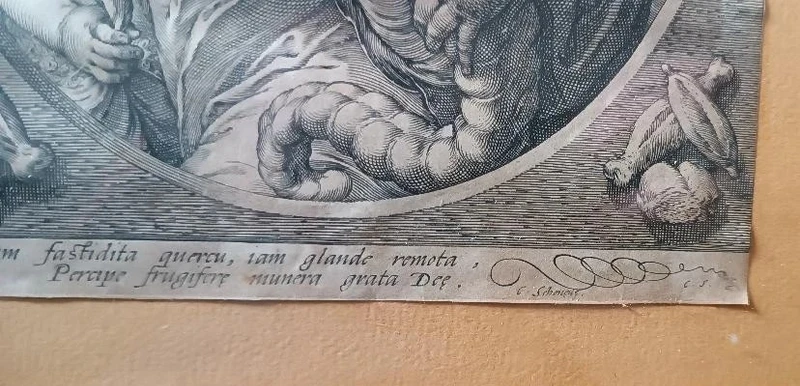 burin engraving .Ceres -Hendrik Goltzius (1558-1617) CERES