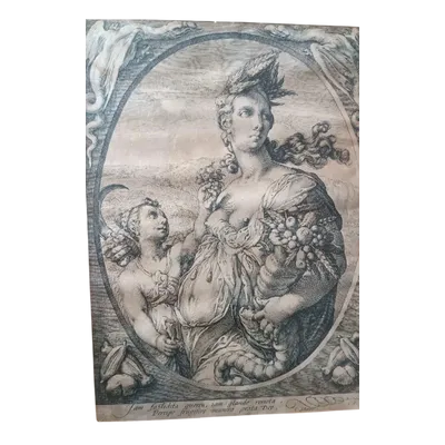 incisione a bulino .Cerere -Hendrik Goltzius (1558-1617) CERERE