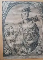 burin engraving .Ceres -Hendrik Goltzius (1558-1617) CERES