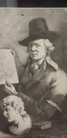 Autoritratto Jean Jacques de Boisseau 1796 Rara Impressione all'acquaforte  su carta vergata