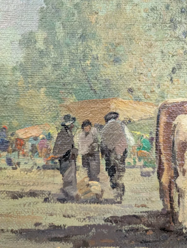 Market scene with cattle, Ferruccio Rontini