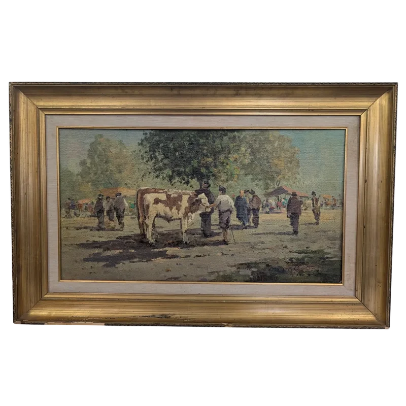Market scene with cattle, Ferruccio Rontini
