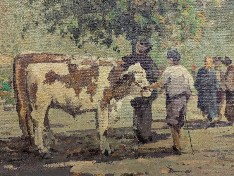 Market scene with cattle, Ferruccio Rontini