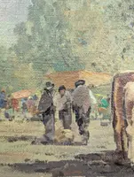 Market scene with cattle, Ferruccio Rontini