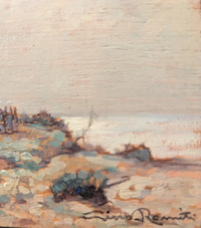 Gino Romiti Coastal Landscape Huile sur panneau