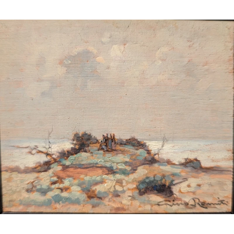 Gino Romiti Coastal Landscape Huile sur panneau