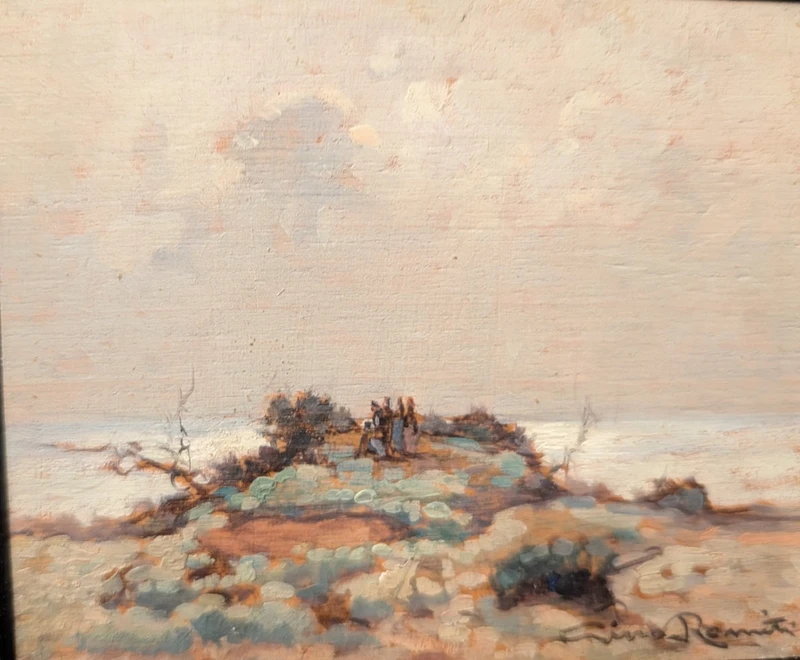 Gino Romiti Coastal Landscape Huile sur panneau