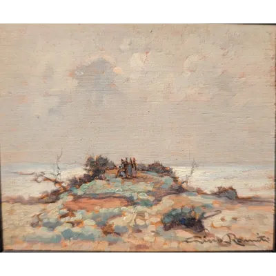 Gino Romiti Paesaggio Costiero Olio su Tavoletta